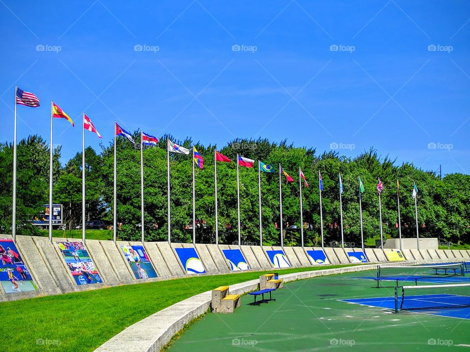 Olympic Stadium of Montreal Country Flags