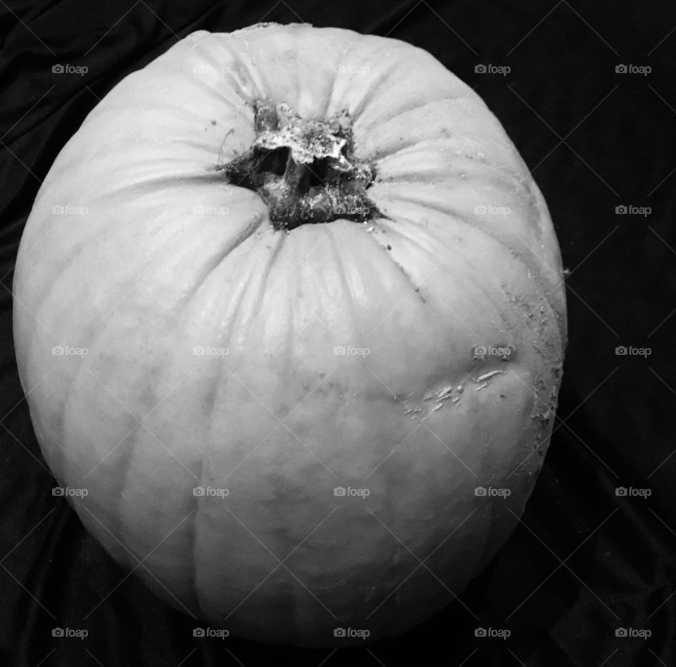 Pumpkin silhouetted to create a full moon vibe. I love the blend of nature with an atmospheric Halloween feel.