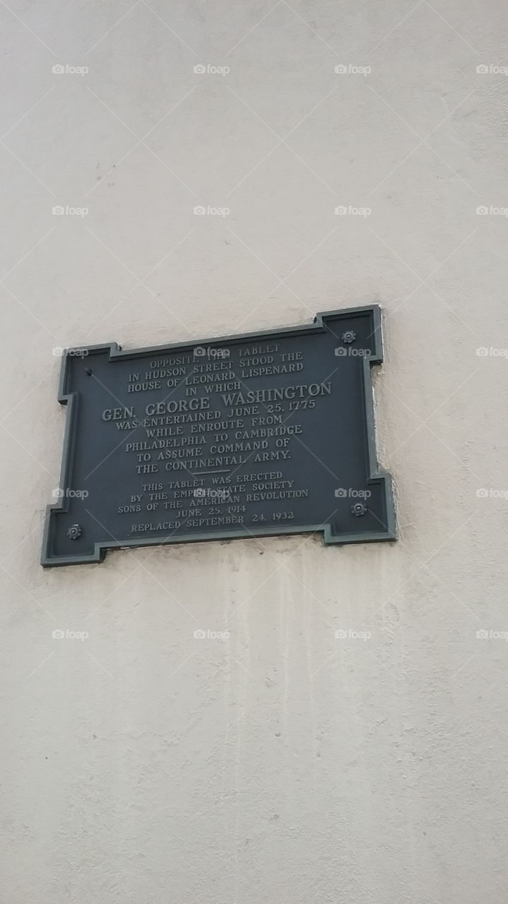 George Washington commemorative plaque