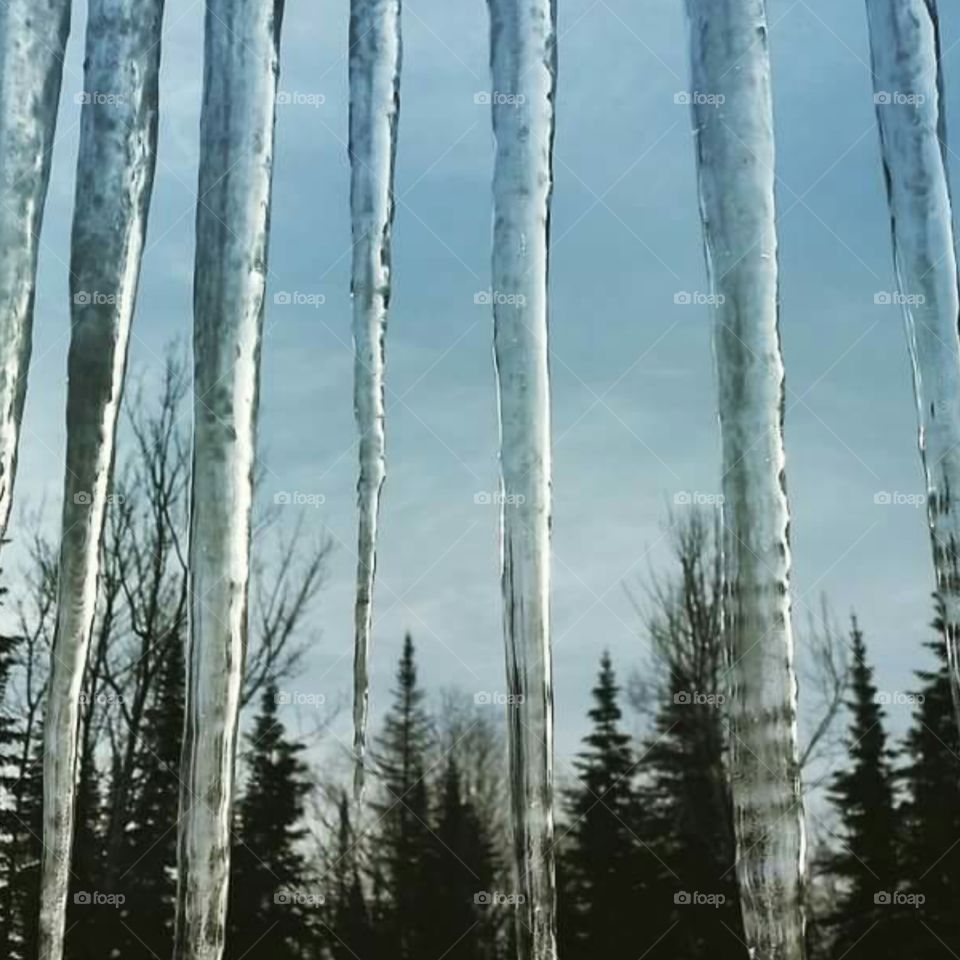 Through the icicles