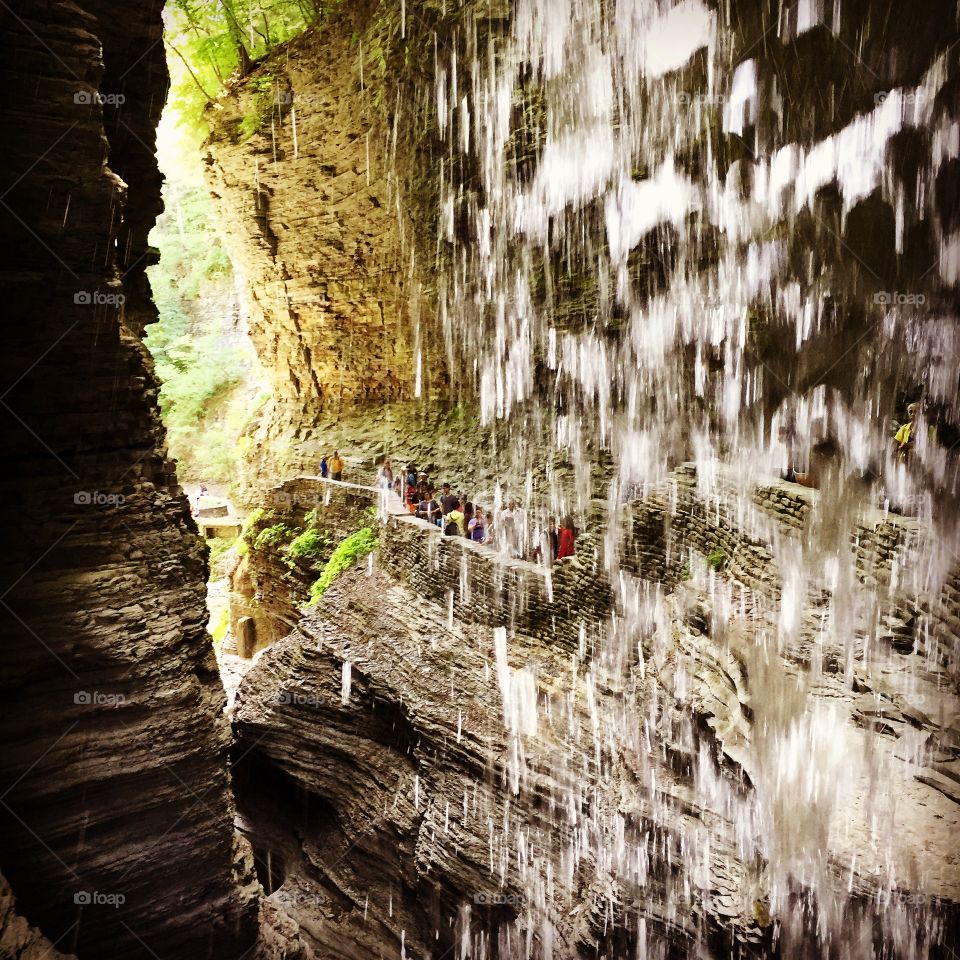 Gorge trail waterfalls of Watkins Glen State Park, Watkins Glen, NY. 