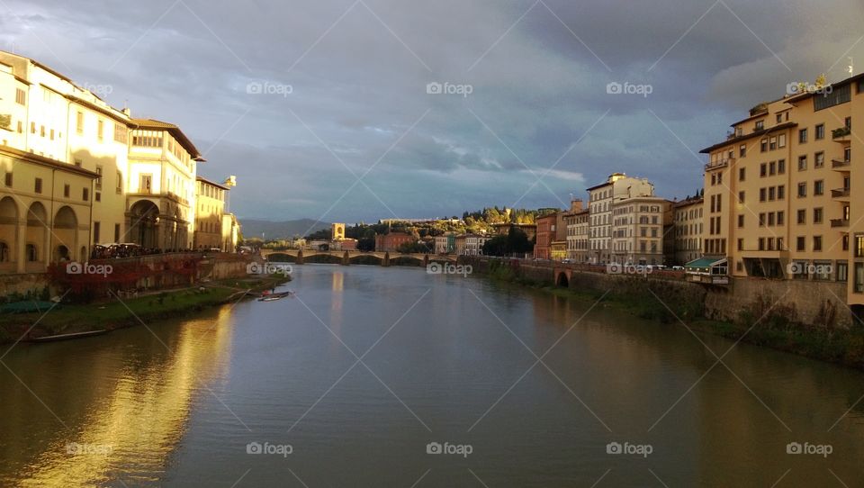Florence. Arno River (before  the rainbow)