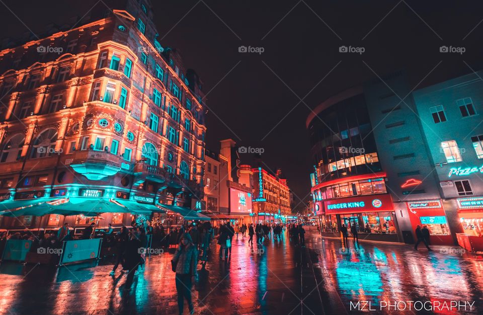 Autumn Rain in Leicester Square