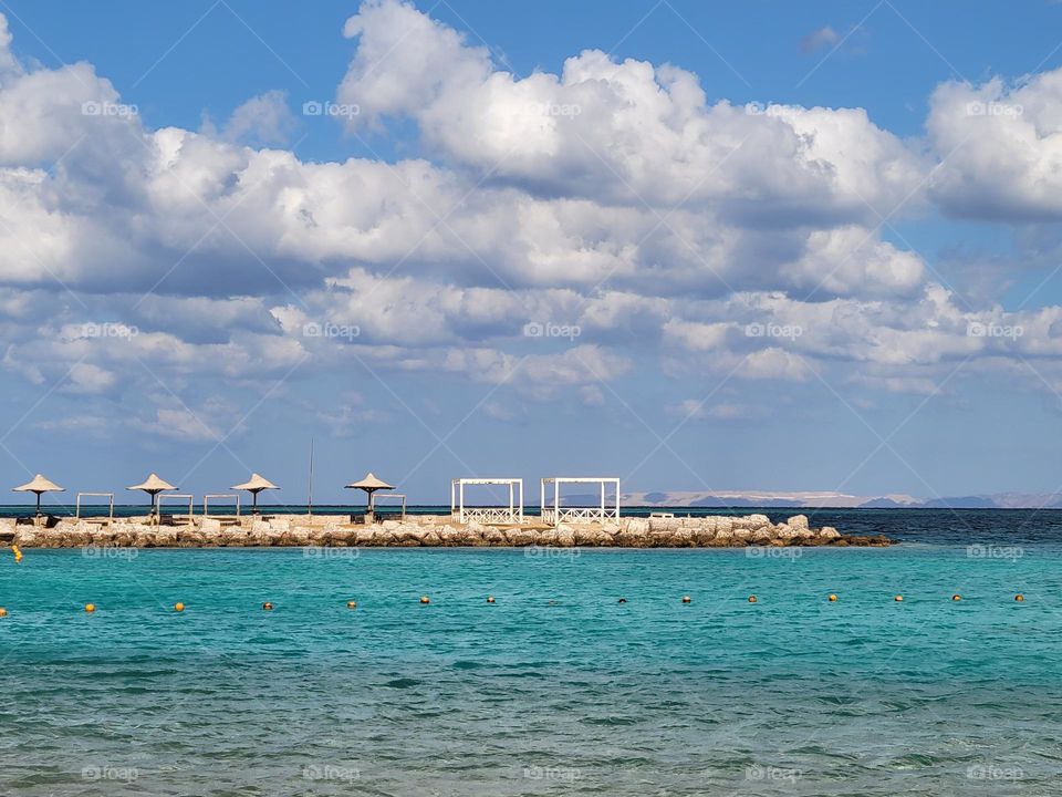 Beach at Hilton Hurghada Plaza in Hurghada Egypt