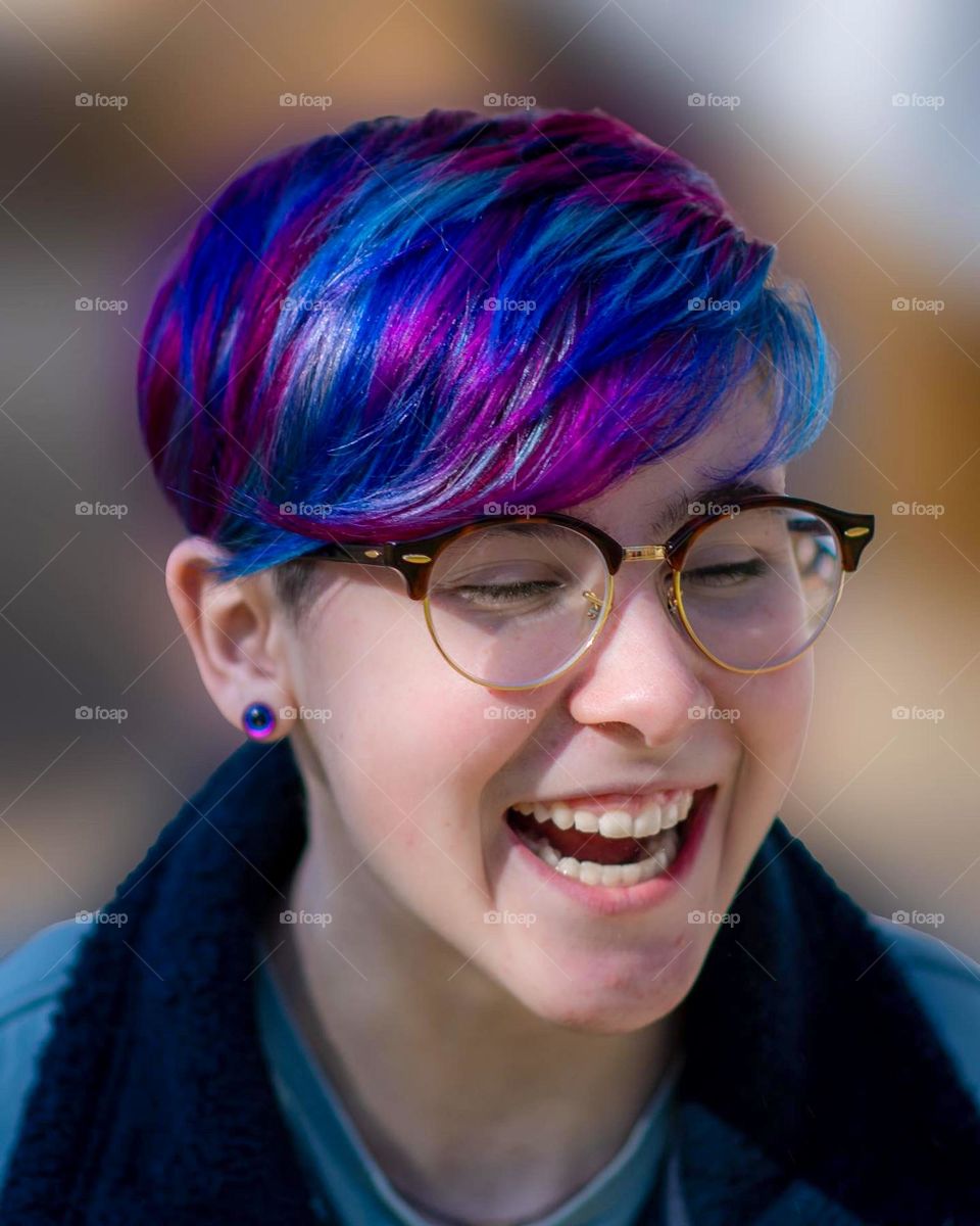 Gen Z with multi-colored hair