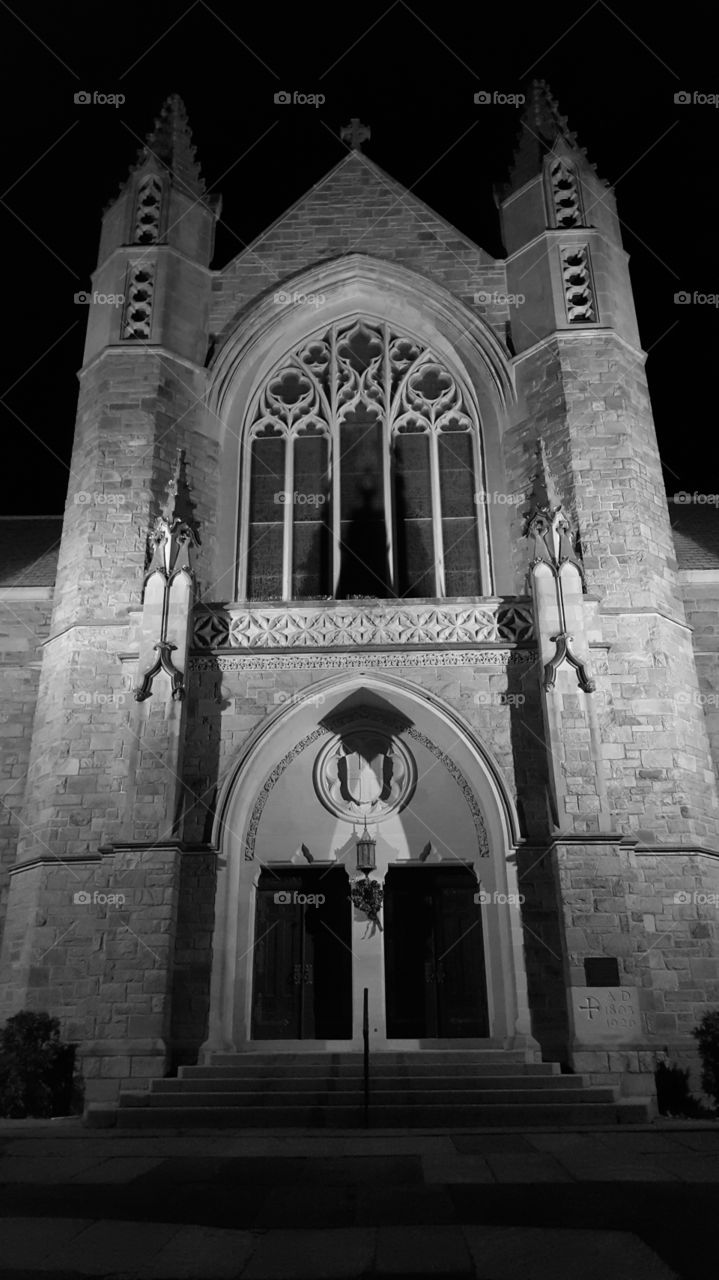 church vintage black white
