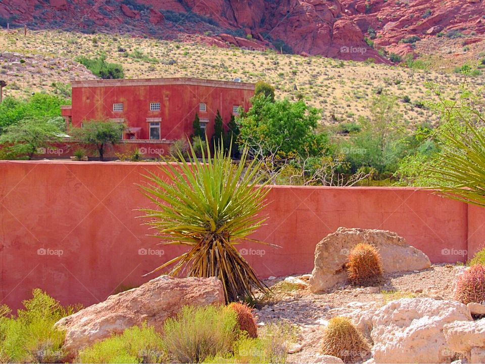 Red house in red rock 