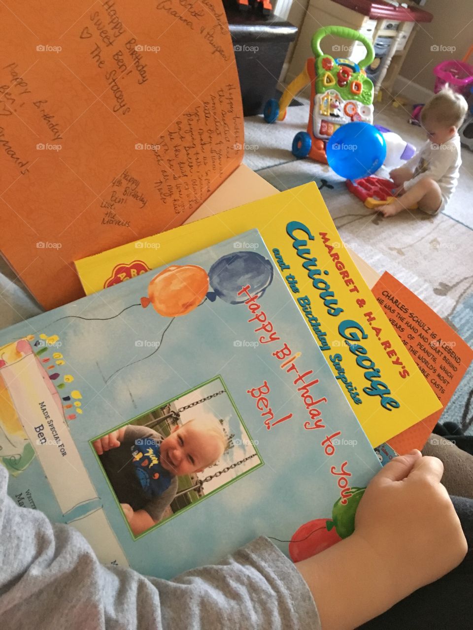 Birthday tradition! Each year everyone signs a book and we reread the book and what everyone wrote each year. Much better than cards ;)