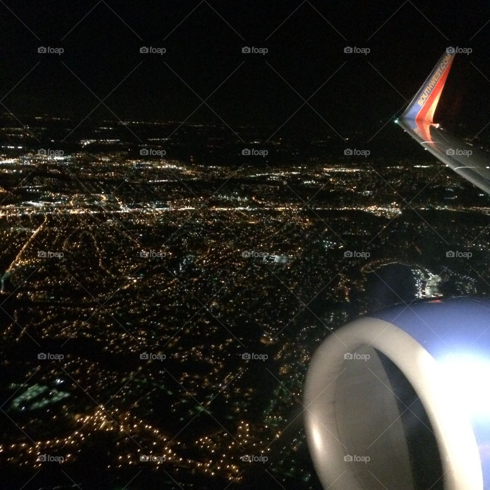 Airplane View at Night. Airplane View at Night