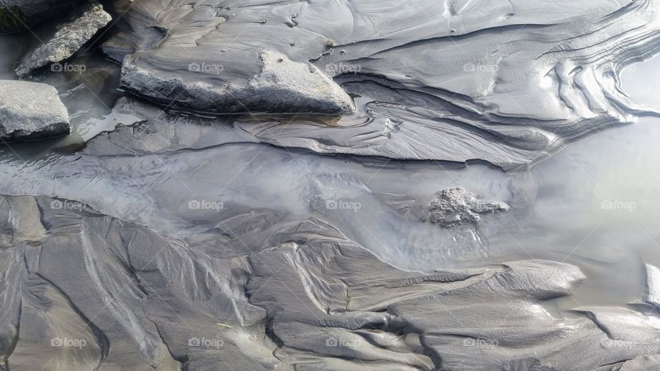 Running water on sand