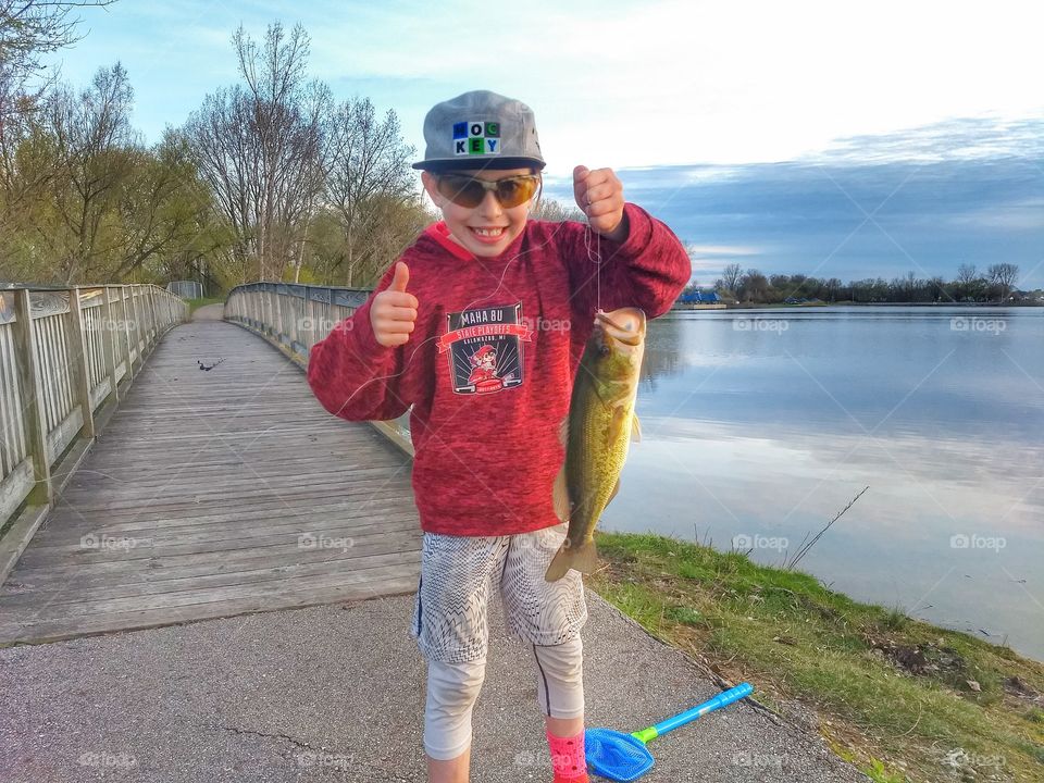 boy catch big fish