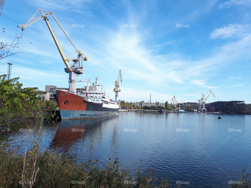 Big ship in the harbor