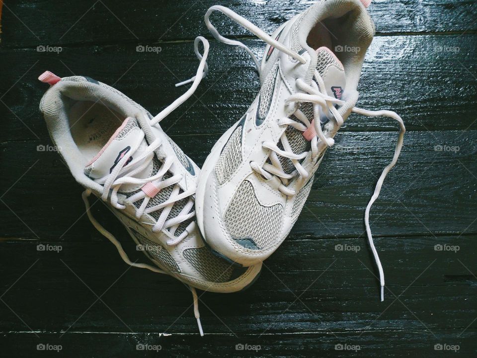 Sport sneakers on a black background