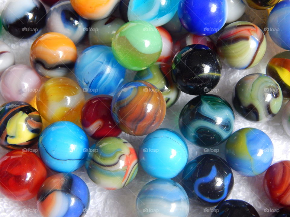 Pile of Colorful Marbles