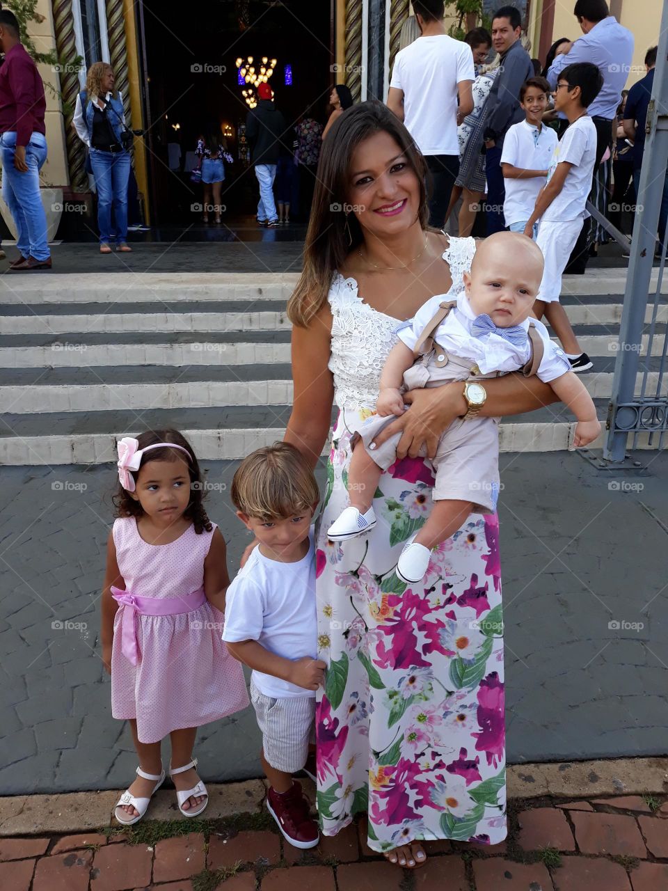 taking a walk with the children