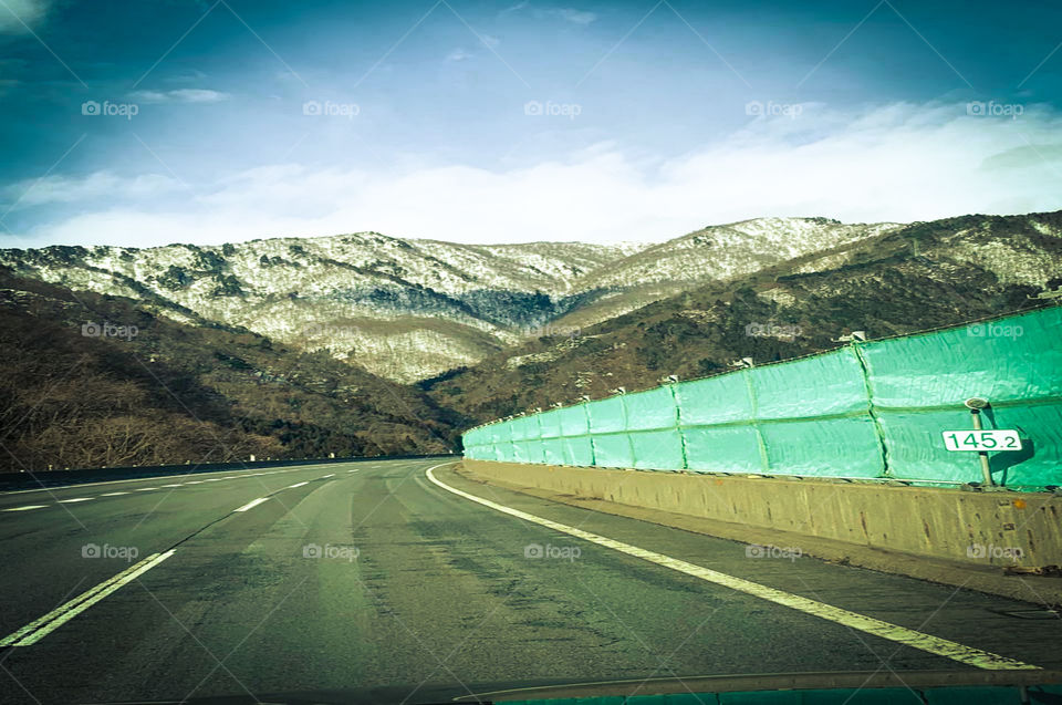 wonderful highway with mountain