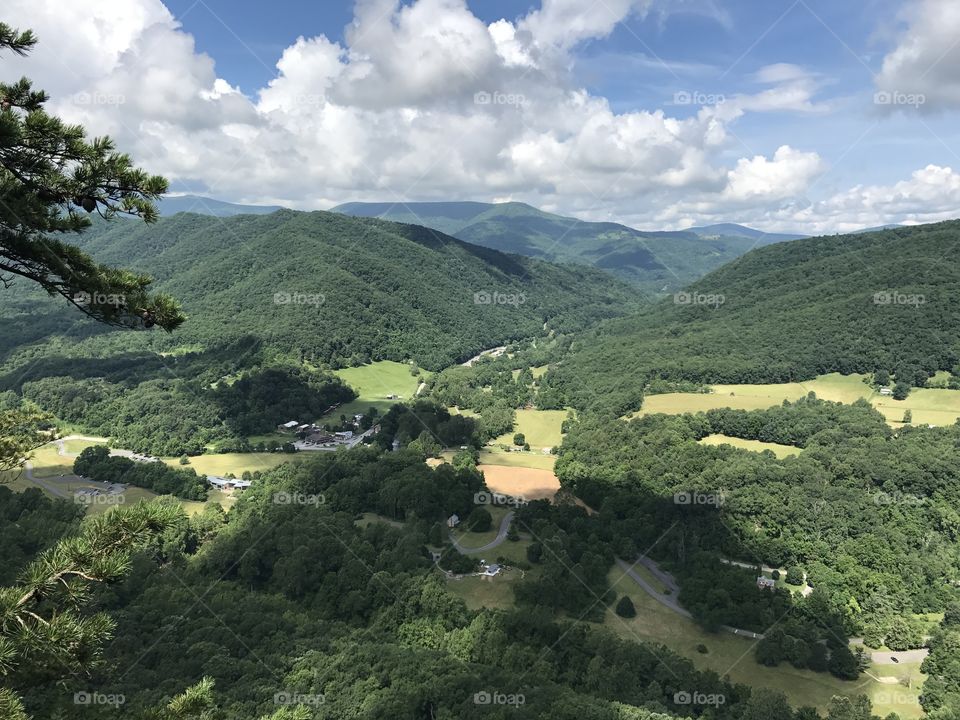 A view from the top of the mountain in Seneca Rocks, West Virginia 