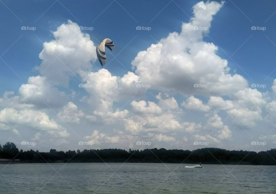 resting on a lake summer landscape