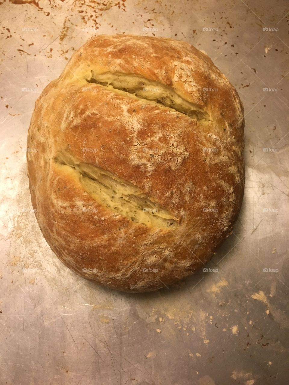 Homemade bread crusty