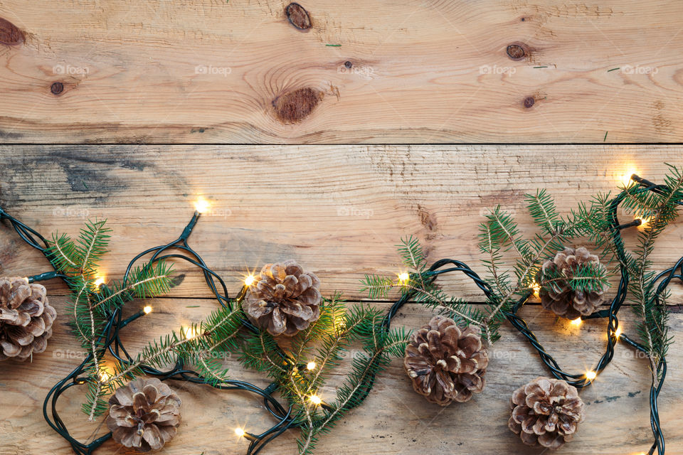 High angle view of christmas decorations