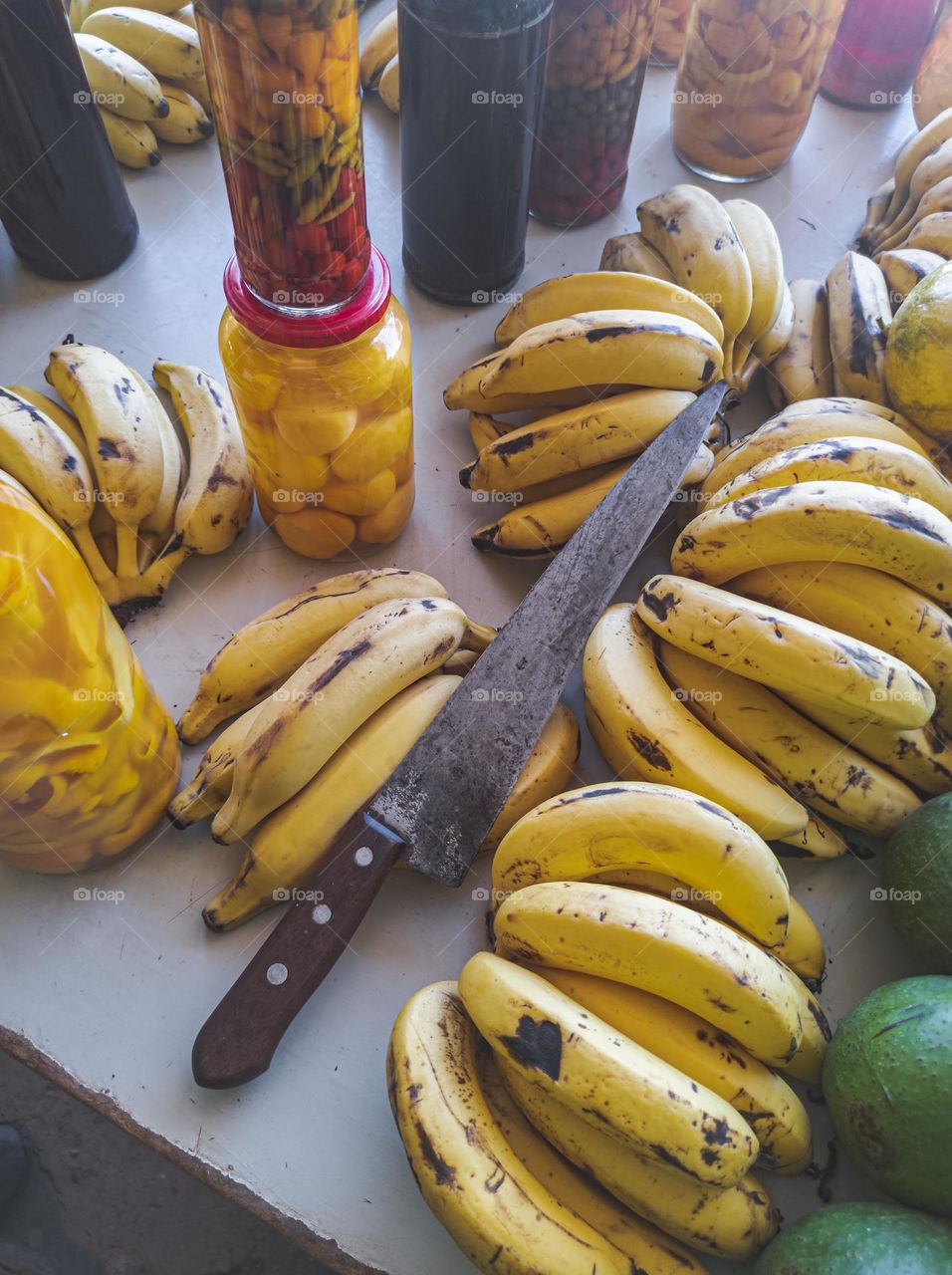 knife banana faça sala fruta fruit natural food comida