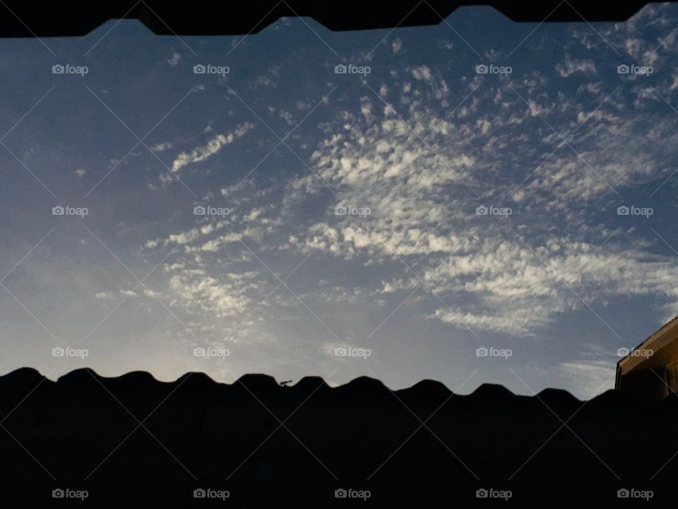 Framed clouds at sunset 