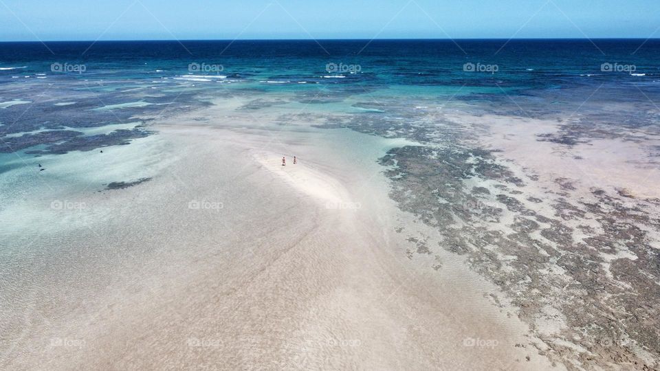 The coast of Morro de Sao Paolo, incredible natural pools, palm trees and golden sand. Heavenly place