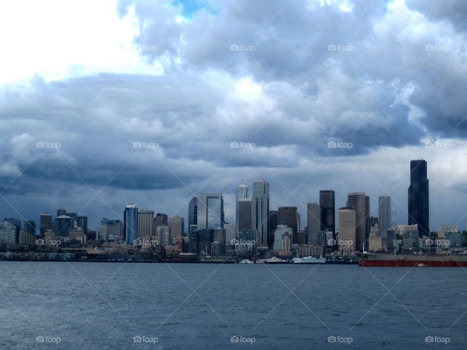 storm cloud over skyscraper