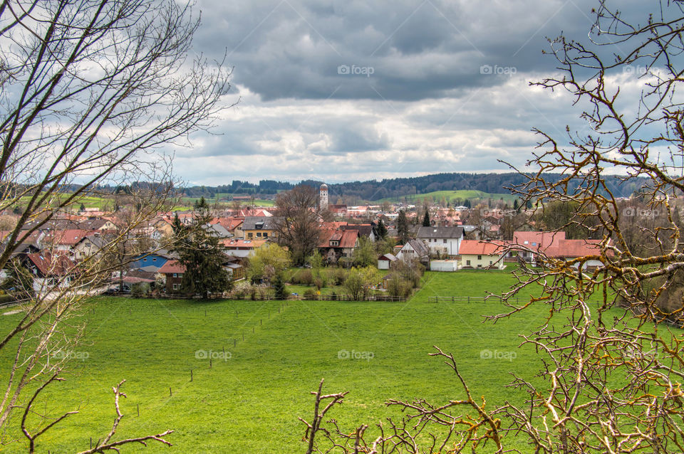 Scenic view of bavarian town