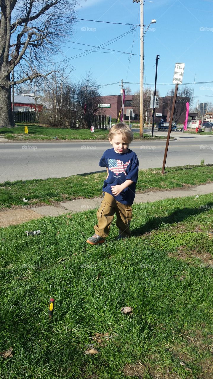 connor at play. Beautiful spring day play time