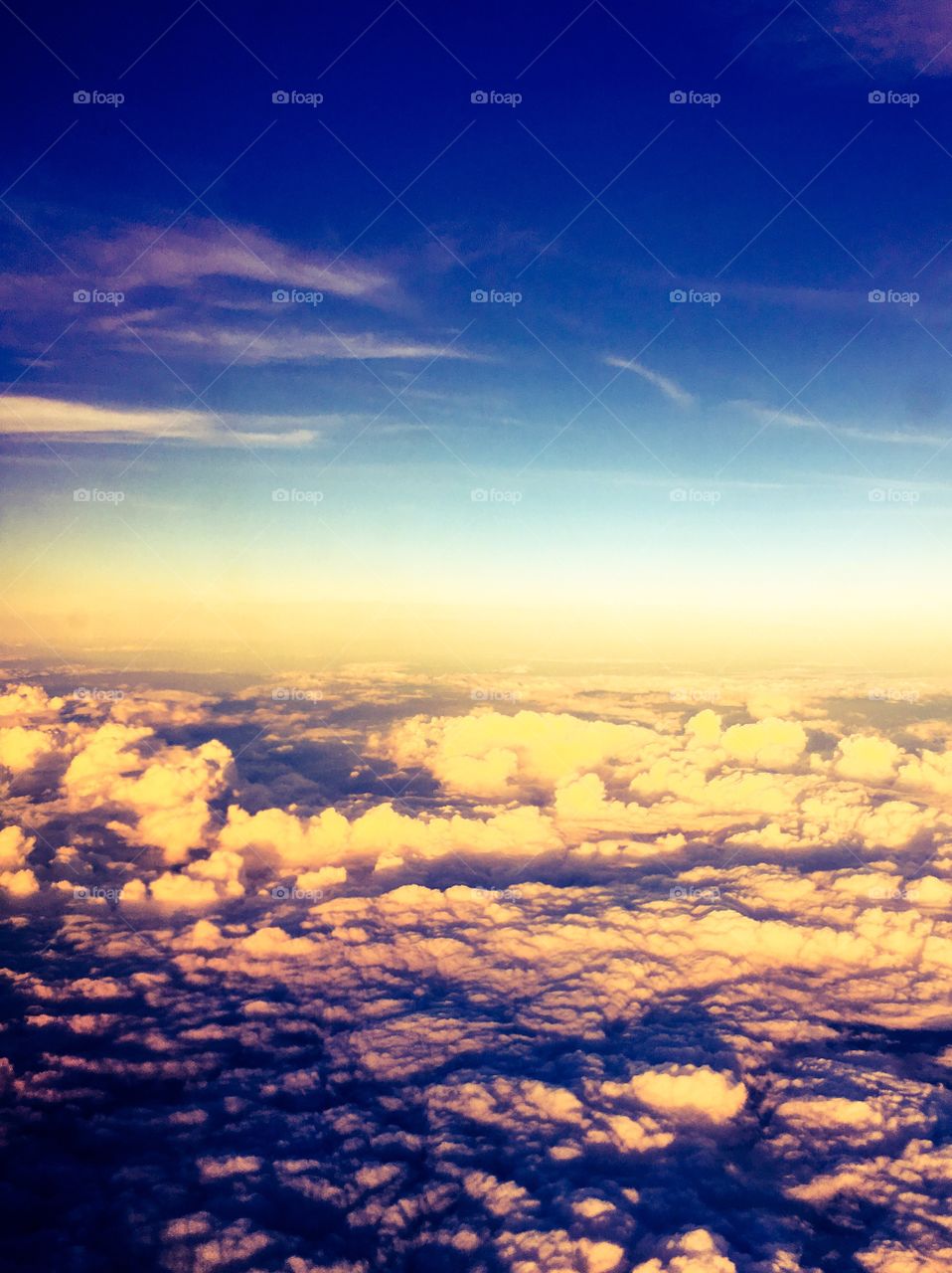 Flying above the clouds. 