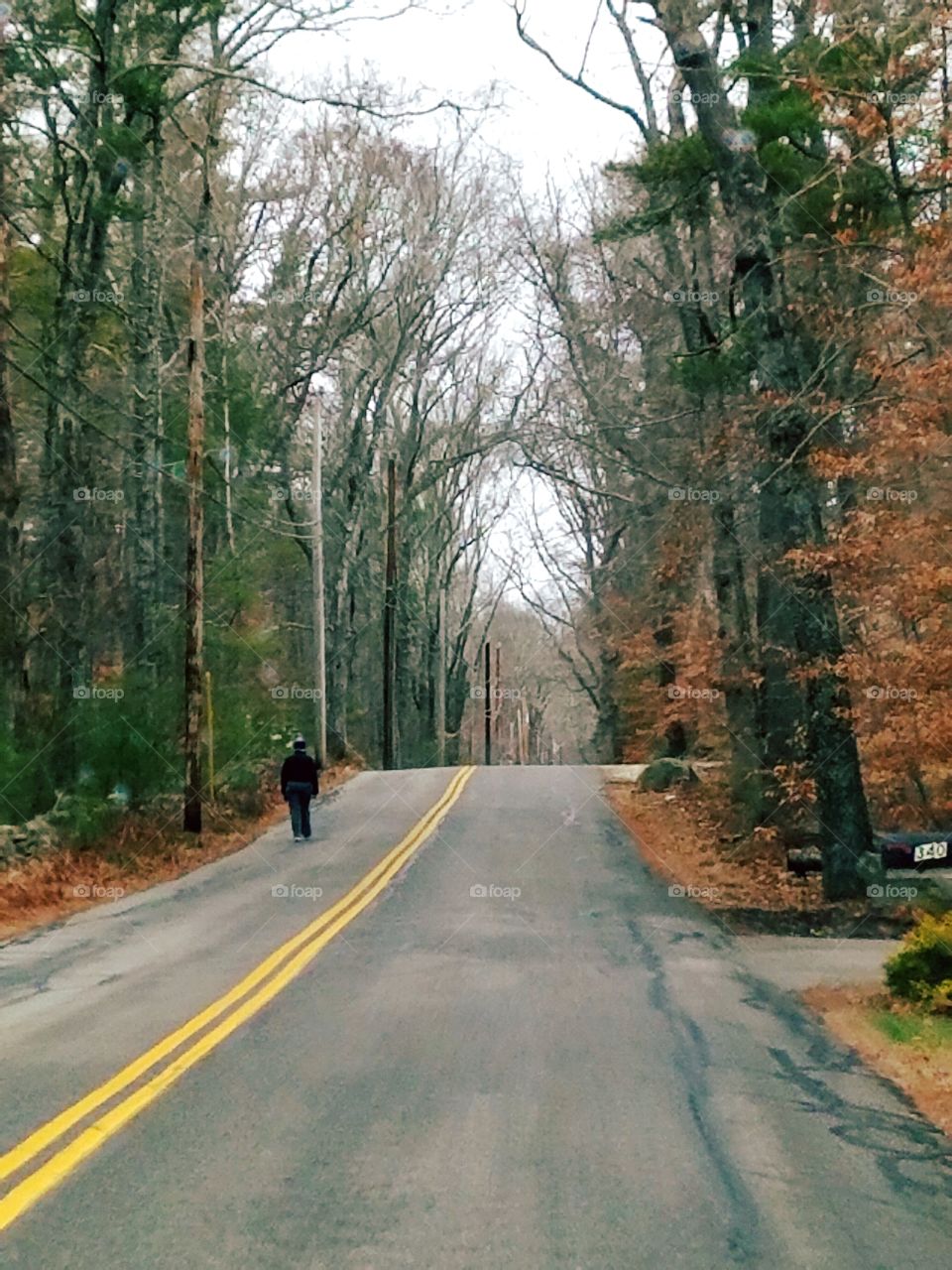 Walking in Winter in New England, no sidewalks.