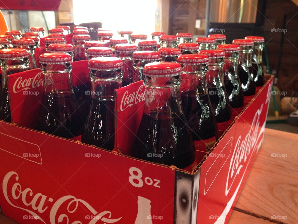 Bottled cokes in a barn 