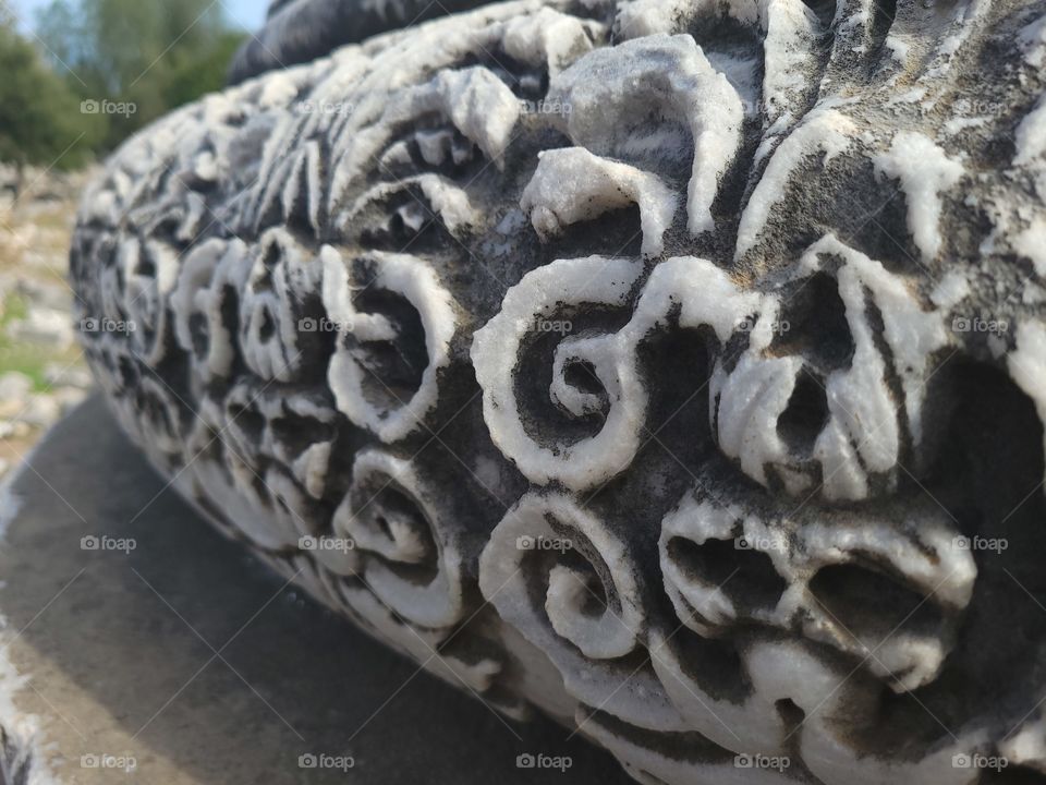 carved marble ancient Greek ruins