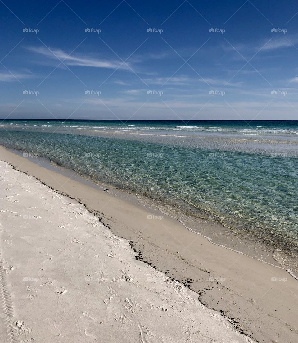 Beautiful clear water at beach at Gulf of Mexico 