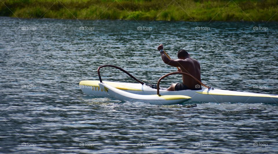 Paddling at Wailoa River State Park in Hilo on the Big Island of Hawaii.