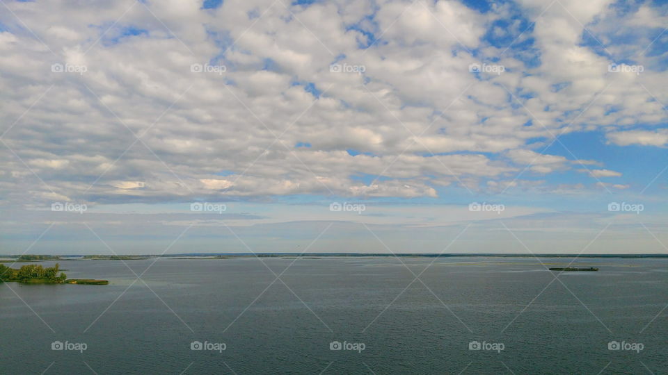 boundless water spaces of the Dnieper River in Ukraine