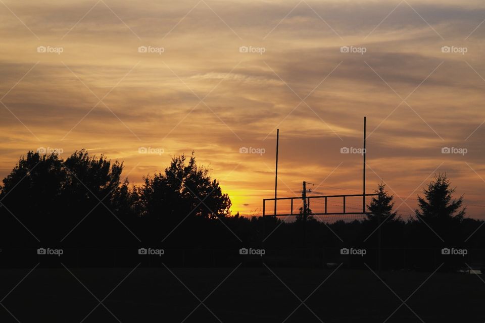 Beauty Sunset over the field 