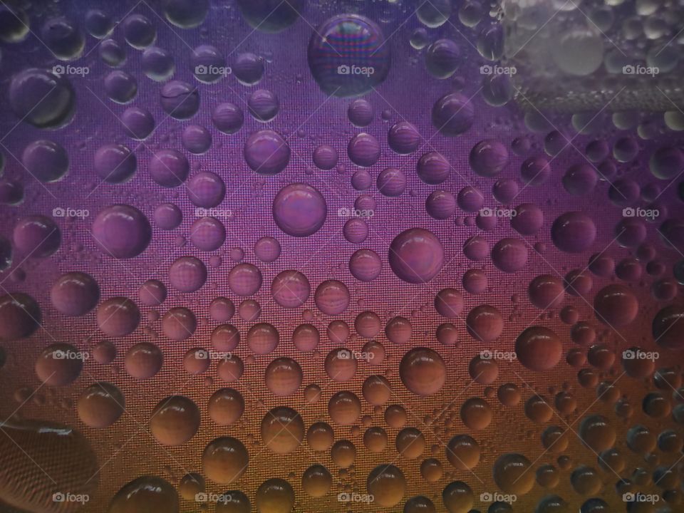 Condensation drops on the surface close-up