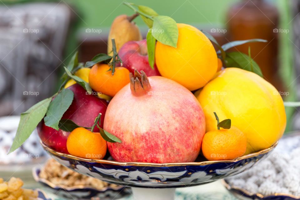 Bowl of fresh fruits, healthy eating habits