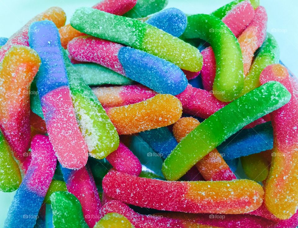 Rainbow Gummy Worm Candy