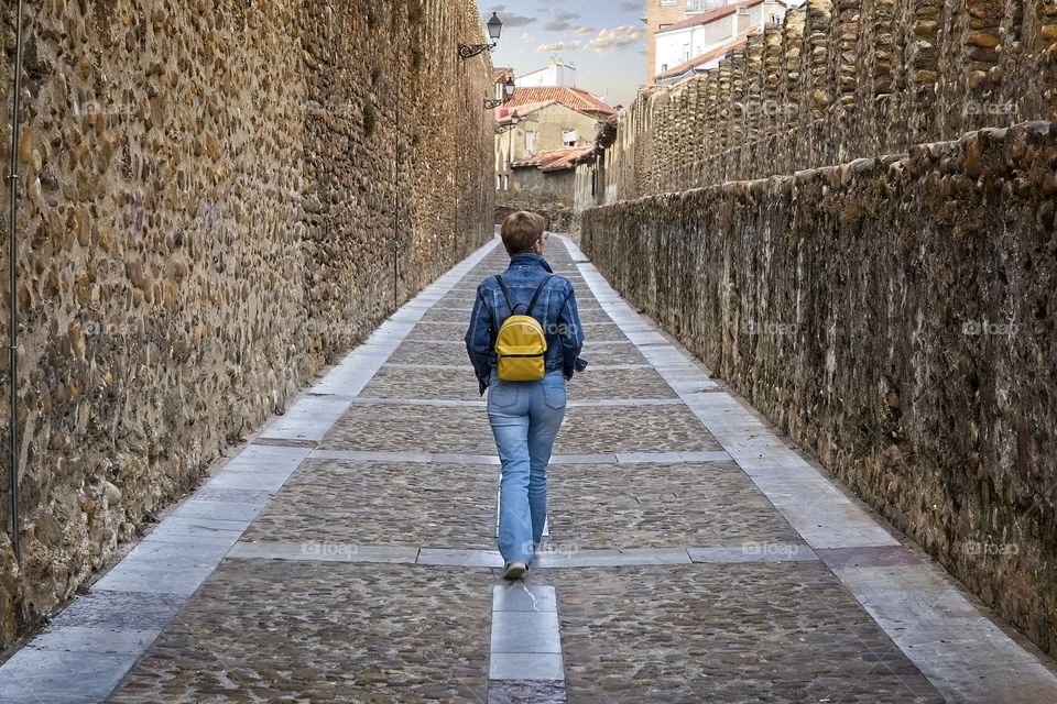 Walking next to the medieval wall