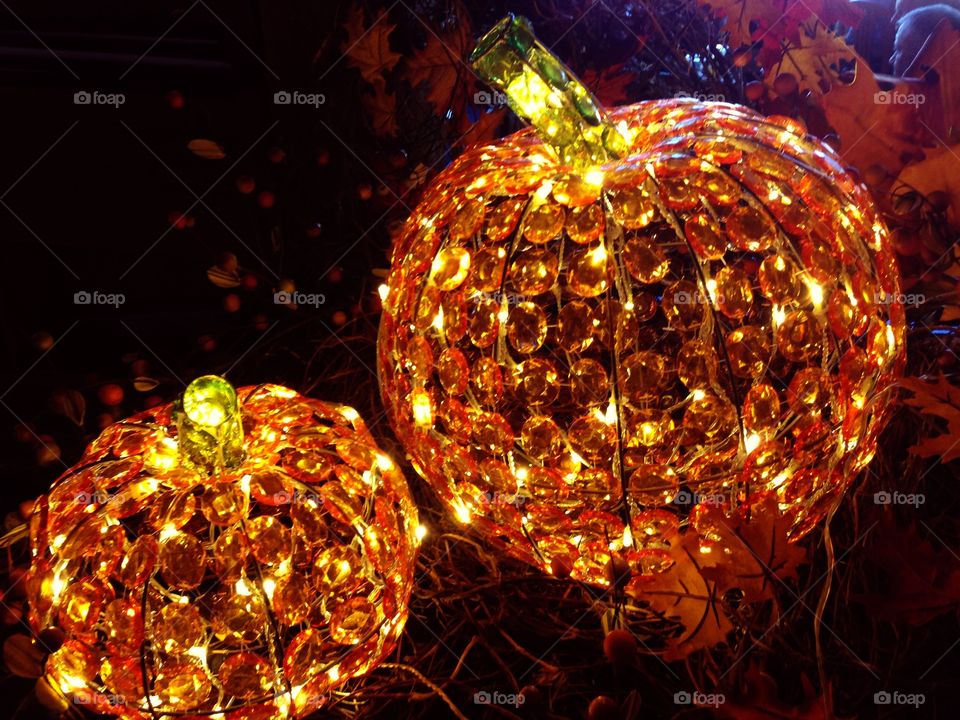 Autumn lights.  Pumpkin lights perfect for fall Halloween and Thanksgiving