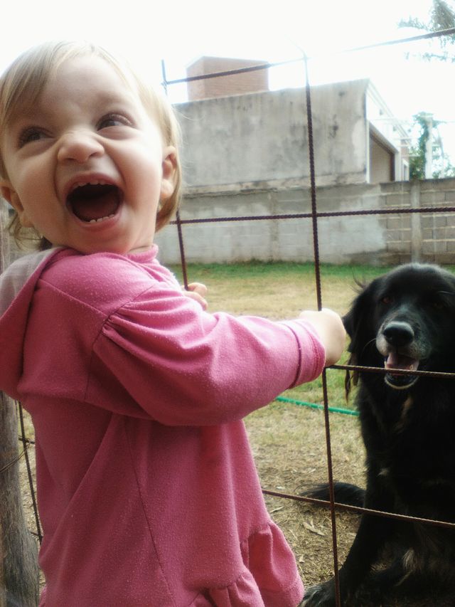 baby and dog