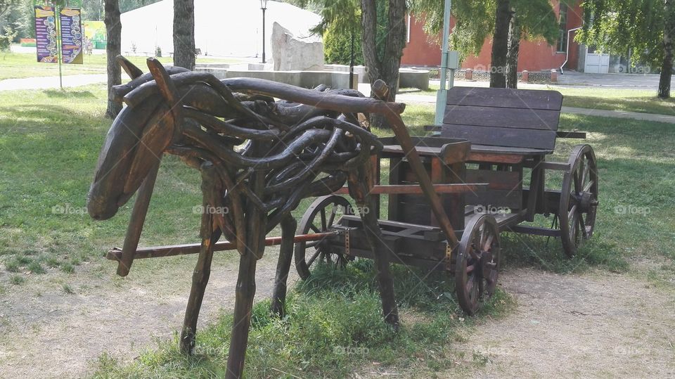 Wooden horse.