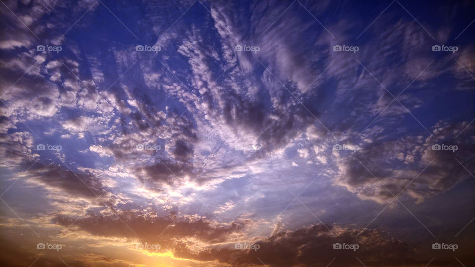 Cloudy sky at sunset