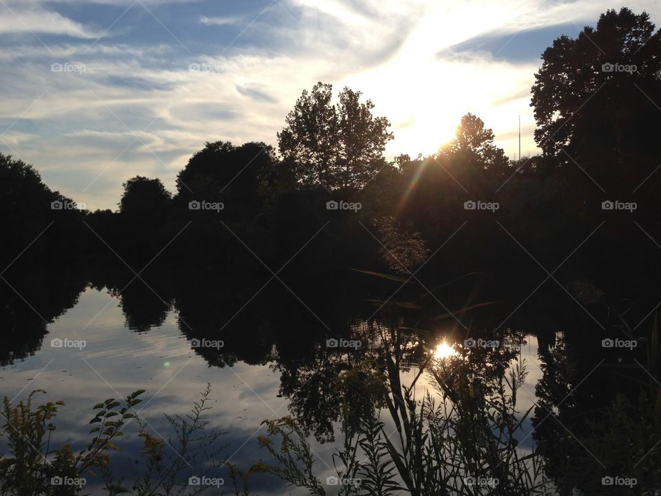 Fall reflections in lake