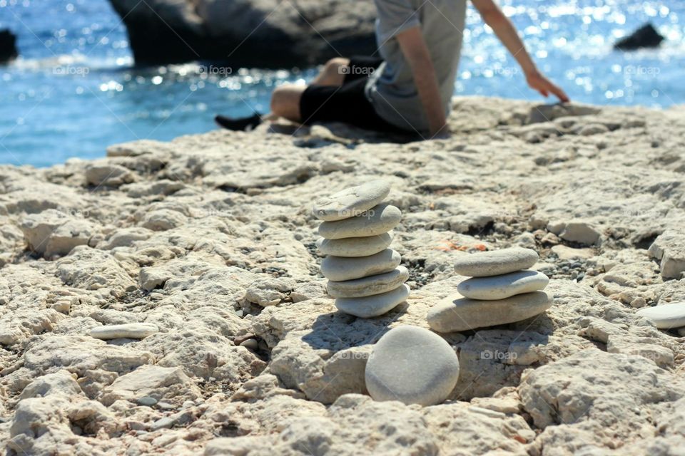 Stones on beach in Cyprus 