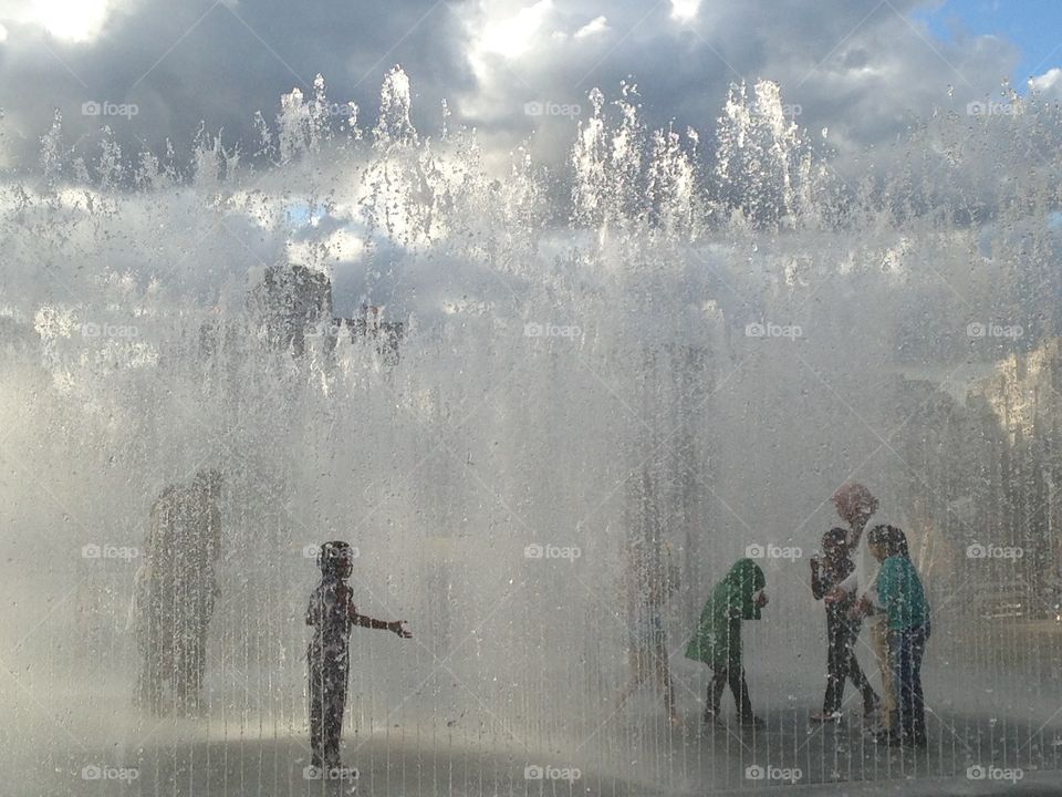 Water, clouds and Sun. Southbank Centre. London