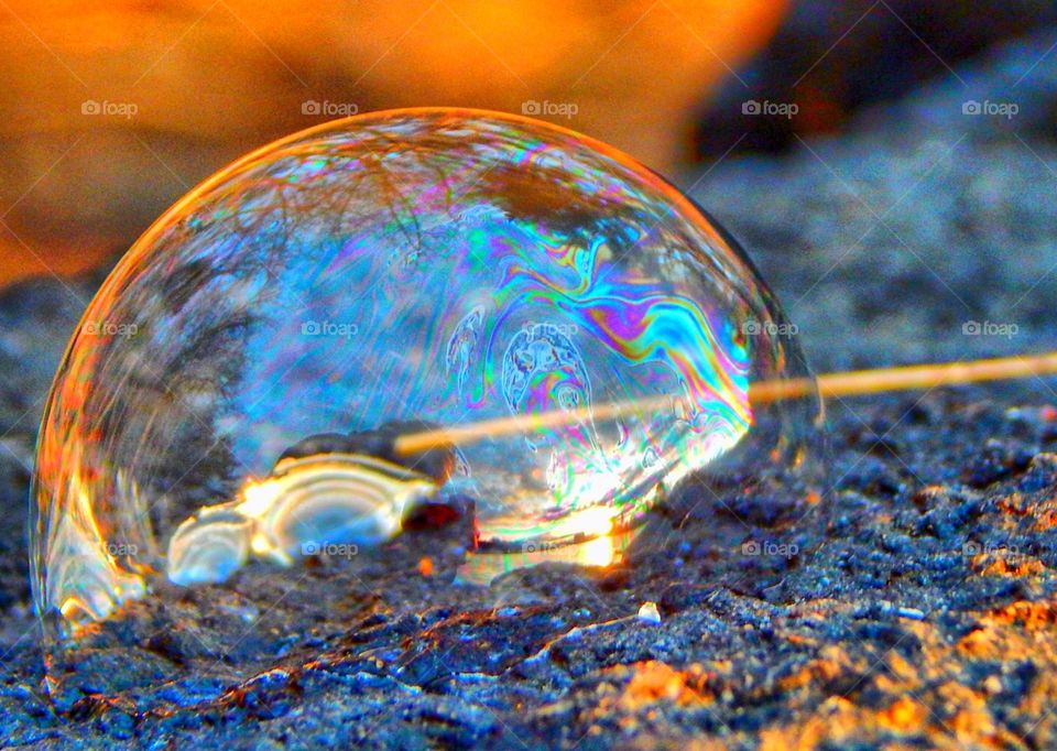 Captured Sunset in a Bubble. Beach sunset, bubble photography 